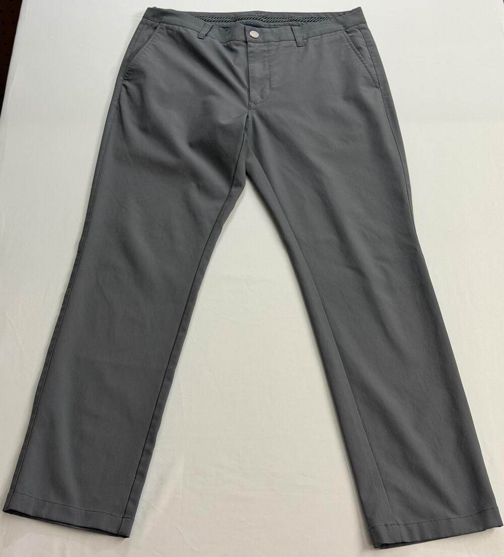 Bonobos Golf Pants Men's 34x32 Slim Gray Performance Chinos Trousers